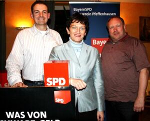 Martin Kreutz (SPD-OV Mallersdorf-Pfaffenberg), Referentin Inge Aures MdL und Rainer Pasta, Sprecher des AK Labertal 